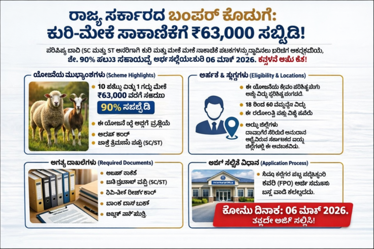 ಕುರಿ ಮತ್ತು ಮೇಕೆ ಸಾಕಾಣಿಕೆ ಯೋಜನೆ 2026: